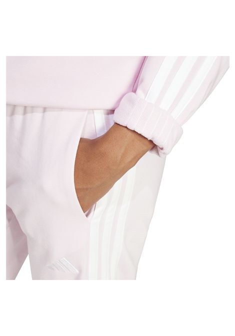 Felpa Adidas Essentials 3 Stripes French Terry Girocollo Rosa Bianco Donna ADIDAS CORE | Felpe | JD5294-